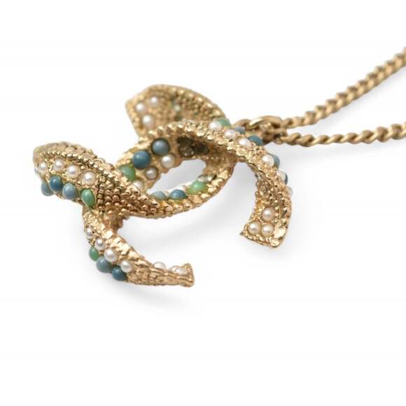 CHANEL Gold Logo Necklace